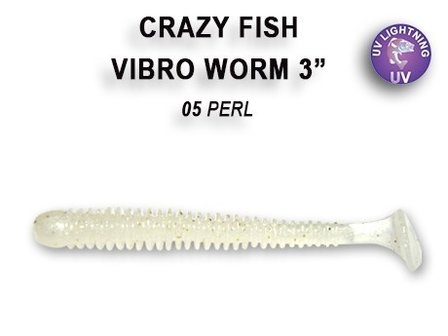Vibro Worm 75mm Perl | Squid