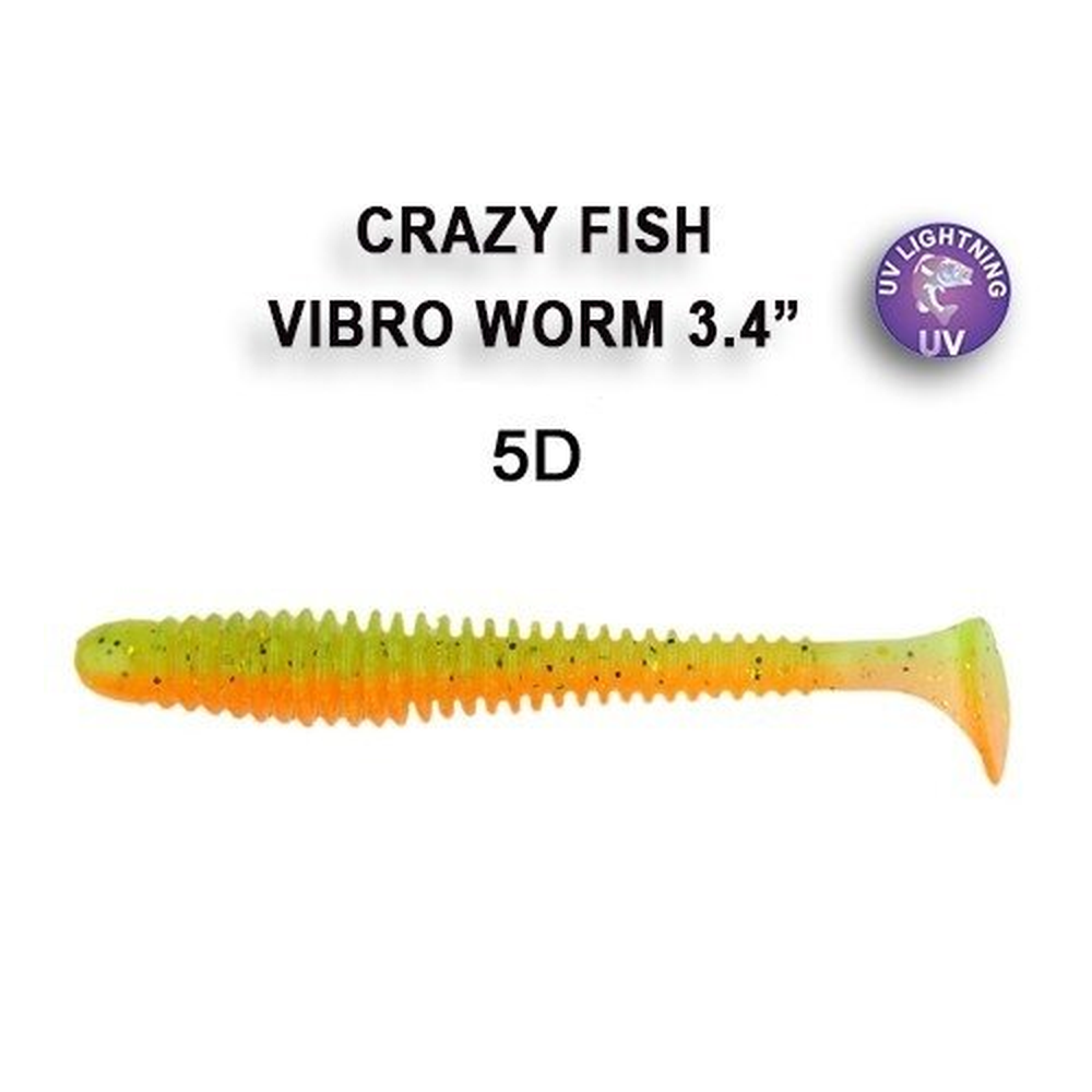 Vibro Worm 85mm 5D | Squid 1385-5D-6 – softbait for Pike, Perch, Zander
