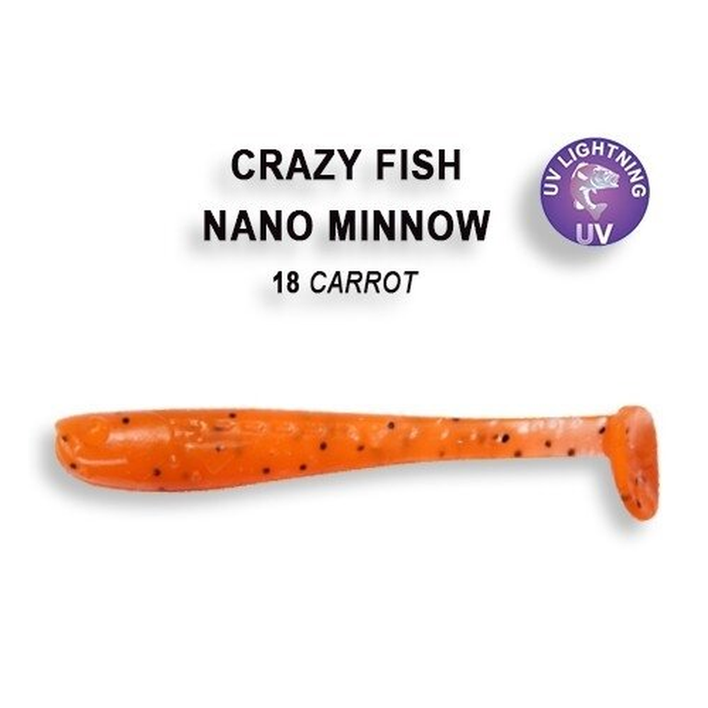 Nano Minnow 40mm Carrot | Shrimp 6-4-18-4 – softbait for Pike, Perch, Zander