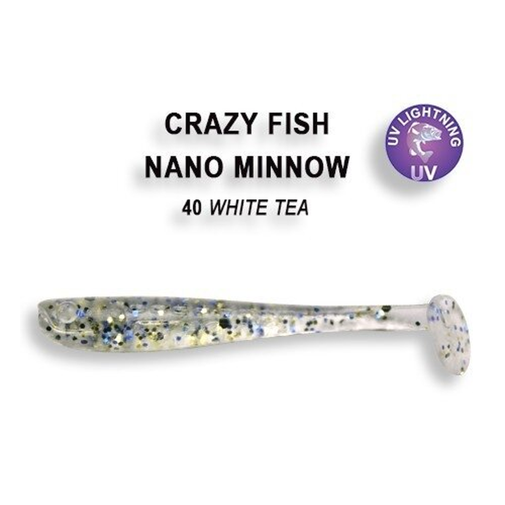 Nano Minnow 40mm White tea | Shrimp 6-4-40-4 – softbait for Pike, Perch, Zander
