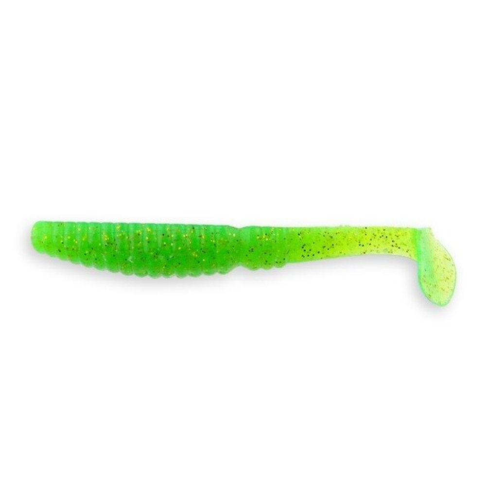 Scalp Minnow 100mm Lime | Shrimp 18-10-21-4 – softbait for Pike, Perch, Zander