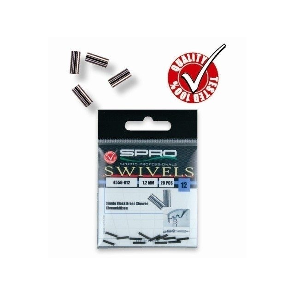 Spro Black Brass Single Sleeves 2.0mm 4556 020 – Lure for Pike, Perch, Zander