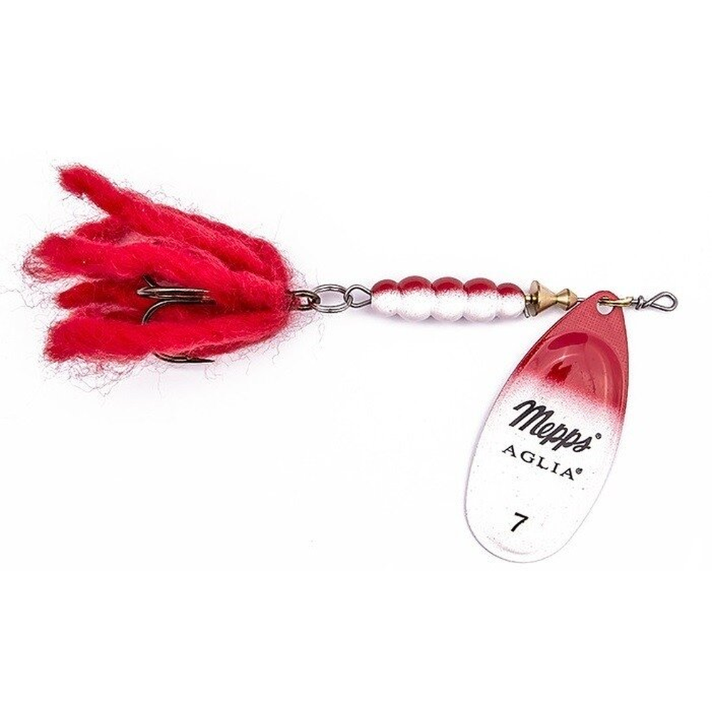 Mepps AGLIA N°7 Dressed red/white 7/31g 22991 – Lure for Pike, Perch, Zander