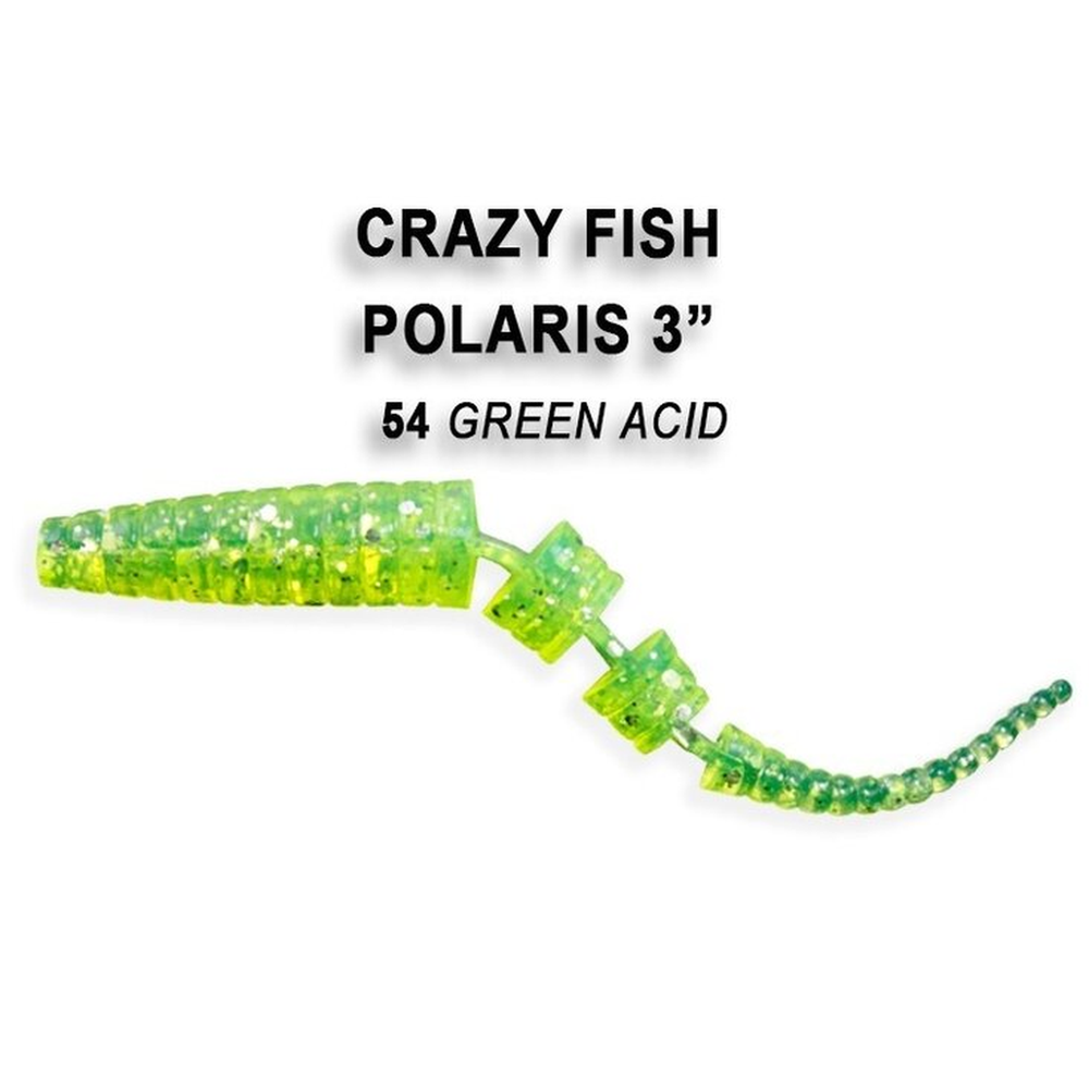 Polaris 68mm Green Acid | Squid 2468-54-6 – softbait for Pike, Perch, Zander