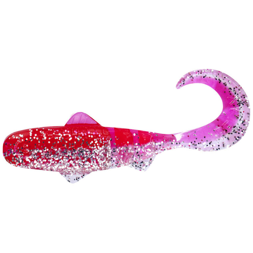 Super Banjo 3" Red | Clear silver glitter SBJ3-L014 – Lure for Pike, Perch, Zander