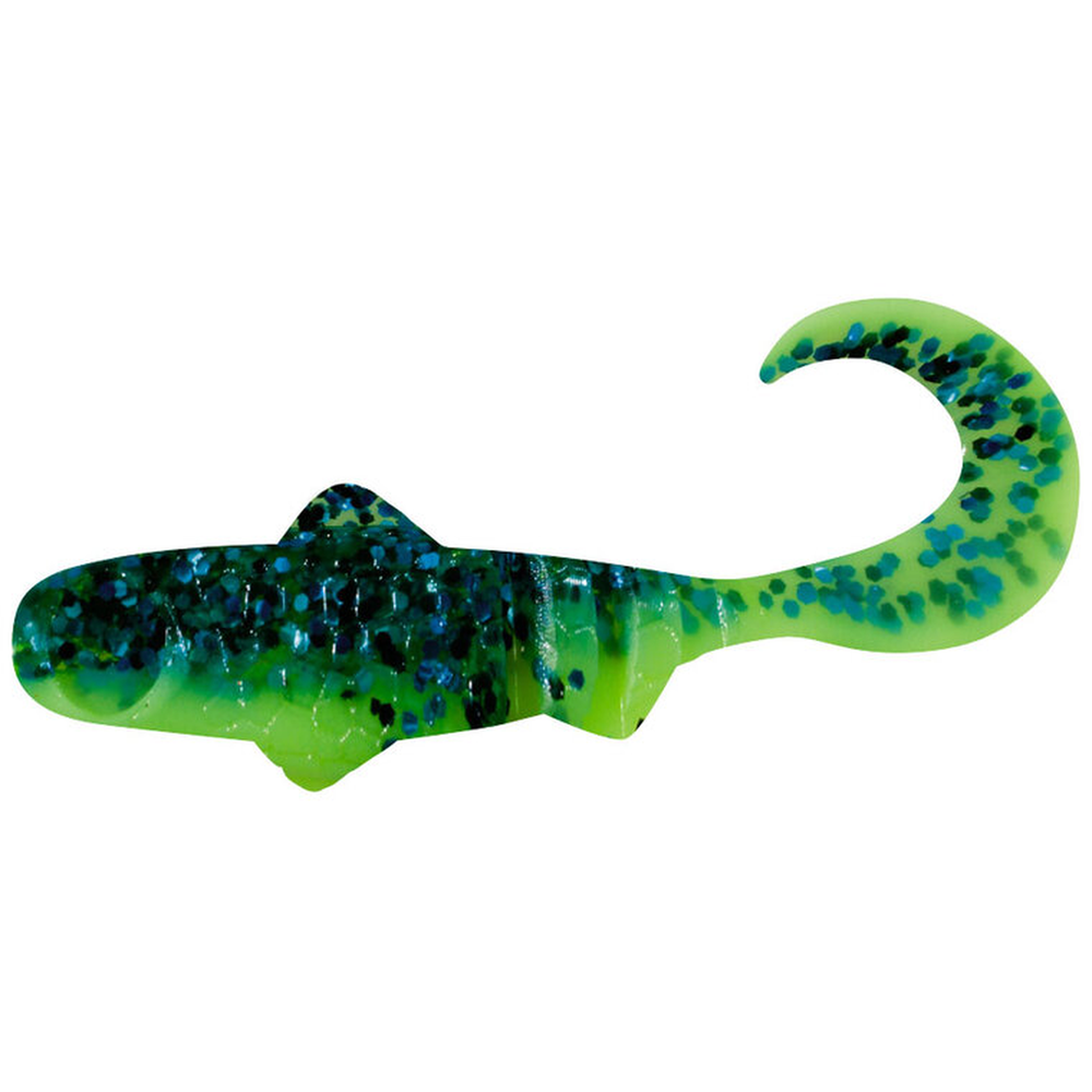Super Banjo 3" Charteuse blue glitter | Silk SBJ3-L029 – Lure for Pike, Perch, Zander