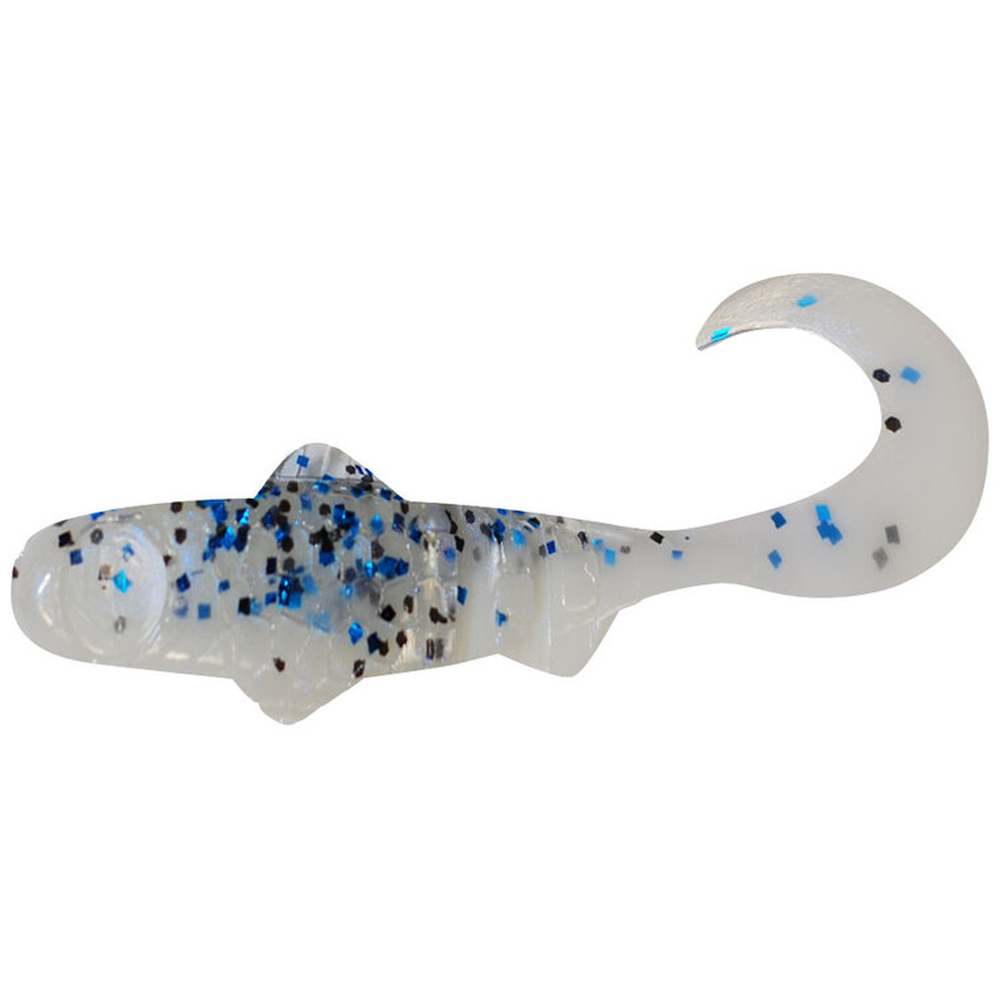 Super Banjo 3" Clear blue glitter | White SBJ3-L100 – Lure for Pike, Perch, Zander