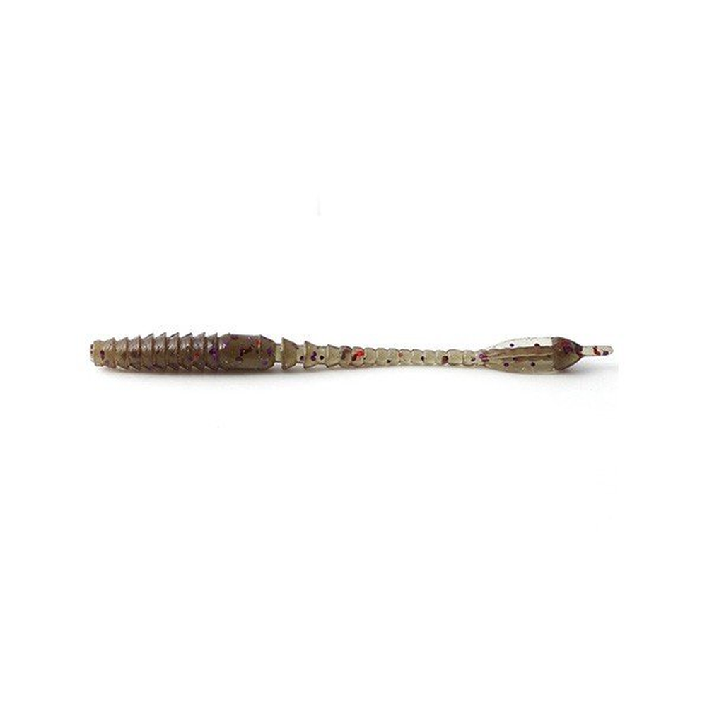 ARW Worm 2" - Green Pumpkin Brown | Purple & Red 850115 – softbait for Pike, Perch, Zander