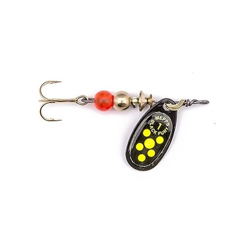 Mepps BLACK FURY black/chartreuse dots 1/3,5g 24223 – Lure for Pike, Perch, Zander