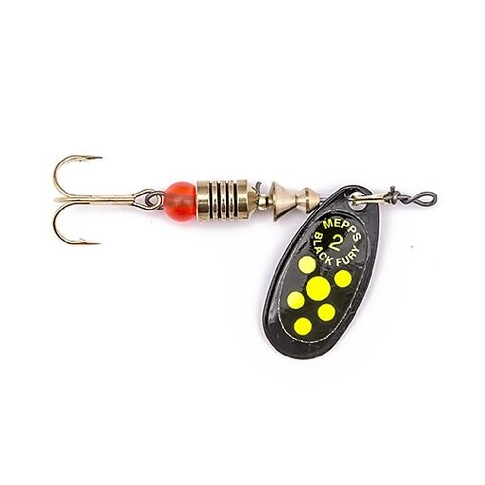 Mepps BLACK FURY black/chartreuse dots 2/4,5g 24230 – Lure for Pike, Perch, Zander